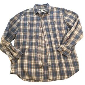 Duluth Trading Men's Free Swingin' Flannel Relaxed Fit Shirt Medium Grunge‎